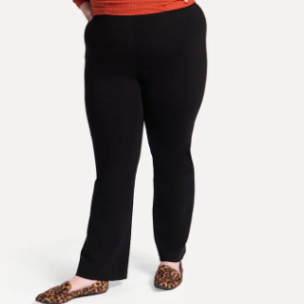 Betabrand Boot-Cut | Classic Dress Pant Yoga Pants (Black), 2X